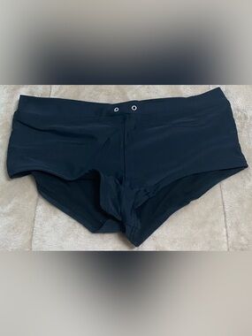 Mudd Black Swim Boyshorts with Eyelet Detail